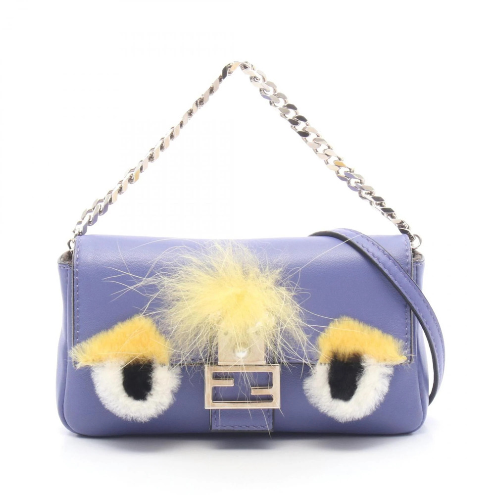 FENDI Yellow Leather Shoulder Bag